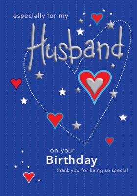 Husband Hearts Birthday Card