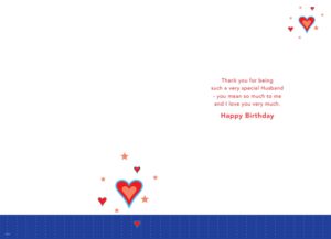 Husband Hearts Birthday Card