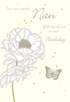 Nan Large Flower Birthday Card