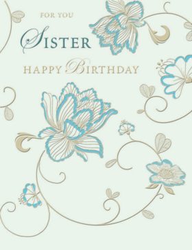 Sister Floral Pattern Birthday Card