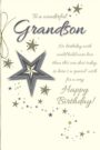 Grandson Blue Stars Birthday Card