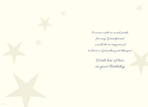 Grandson Blue Star Birthday Card