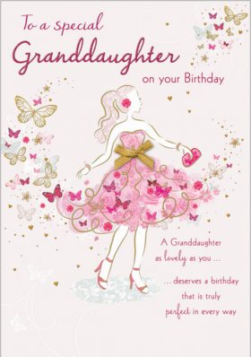 Granddaughter Butterflies Birthday Card