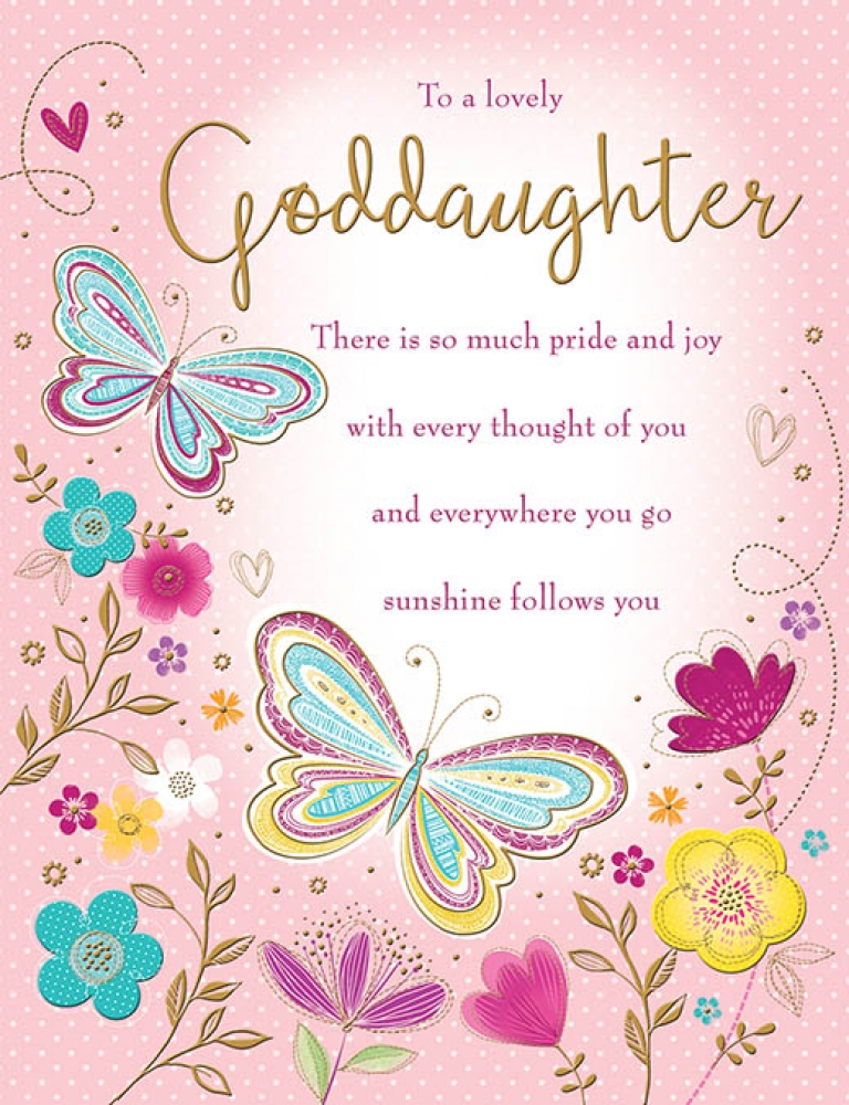 Goddaughter Flowers Birthday Card One For Occasions