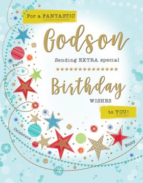 Godson Stars Birthday Card