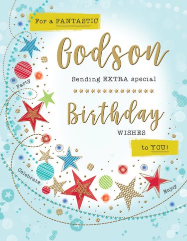 Godson Stars Birthday Card