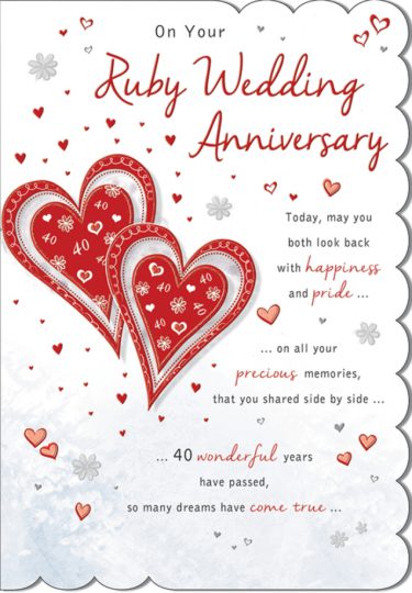 Anniversary Ruby Red Hearts