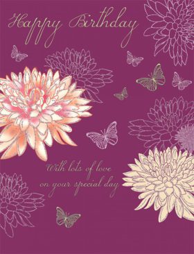 Birthday Card Chrysanthemum