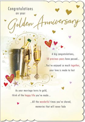 Golden Anniv Card Champagne