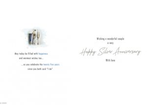 Silver Anniversary Card Champagne
