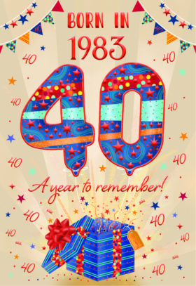 40th Birthday Card Born 1983
