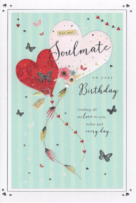 Soulmate Birthday Card Hearts