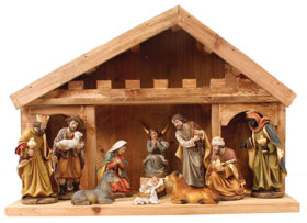 Nativity Set Wood Stable 89894