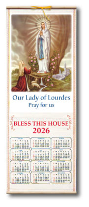 Our Lady Of Lourdes Cane Scroll Calendar 2026