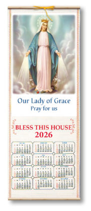 Lady Of Grace Wood Scroll Calendar