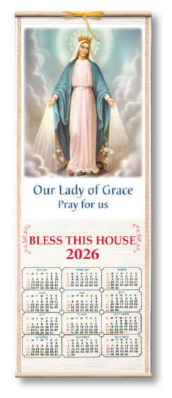 Lady Of Grace Wood Scroll Calendar