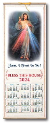 Wood Scroll Calendar Divine Mercy 2024