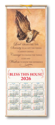Wood Scroll Calendar Serenity 2026