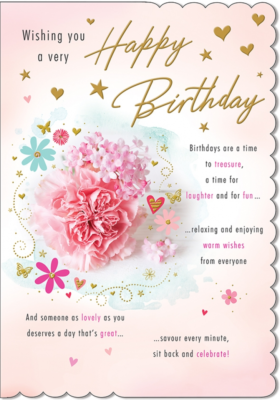 Birthday Card Carnations