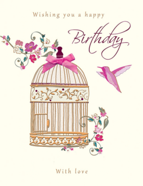 Birthday Card Fluttering Bird