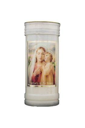 Our Lady Of The Rosary Devotional Candle