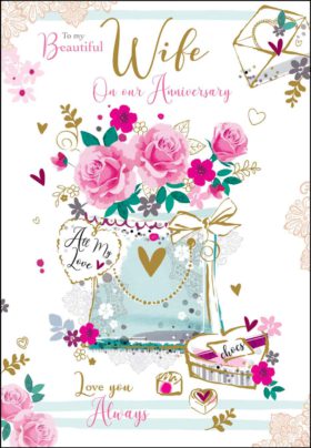 Wife Anniversary Card Roses