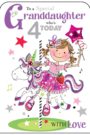 Granddaughter 4th Birthday Card Carousal