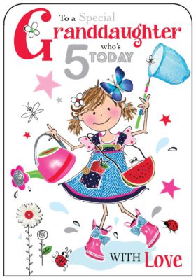 Granddaughter 5th Birthday Card