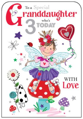 Granddaughter 3rd Birthday Card Fairy