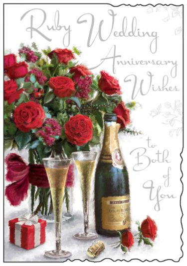 Ruby Anniversary Card Roses