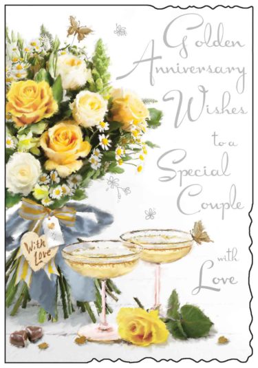 Golden Anniversary Card Roses