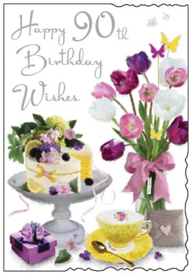 Happy 90th Birthday Wishes Floral