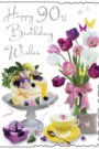 Happy 90th Birthday Wishes Floral