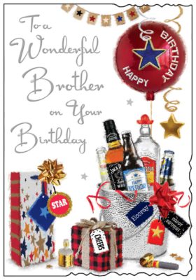 Brother Birthday Card Drinks