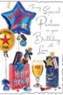 Partner Birthday Card Balloons