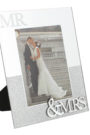 Glass Wedding Frame 5 x 7 Glitter Effect