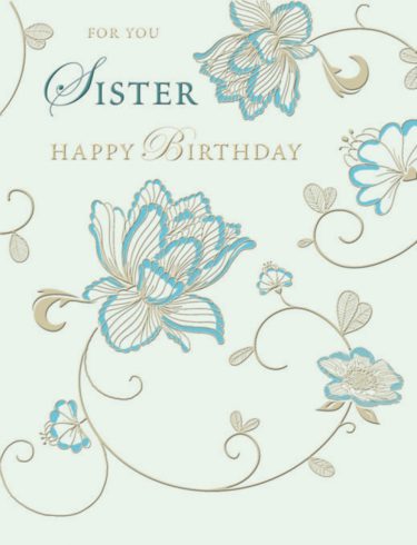 Sister Floral Pattern Birthday Card Sister Floral Pattern Birthday Card